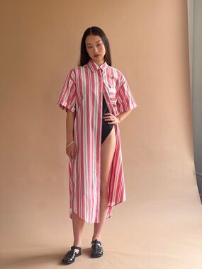 A Bronze Age Bruno Shirt Dress Size XS Watermelon Stripe